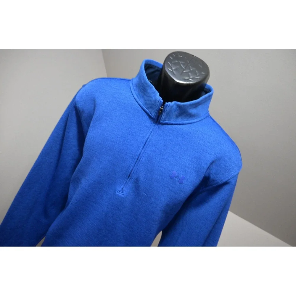 Under Armour 1/4 Zip Pullover Mens 2XL Blue Storm Heathered Active Good‎